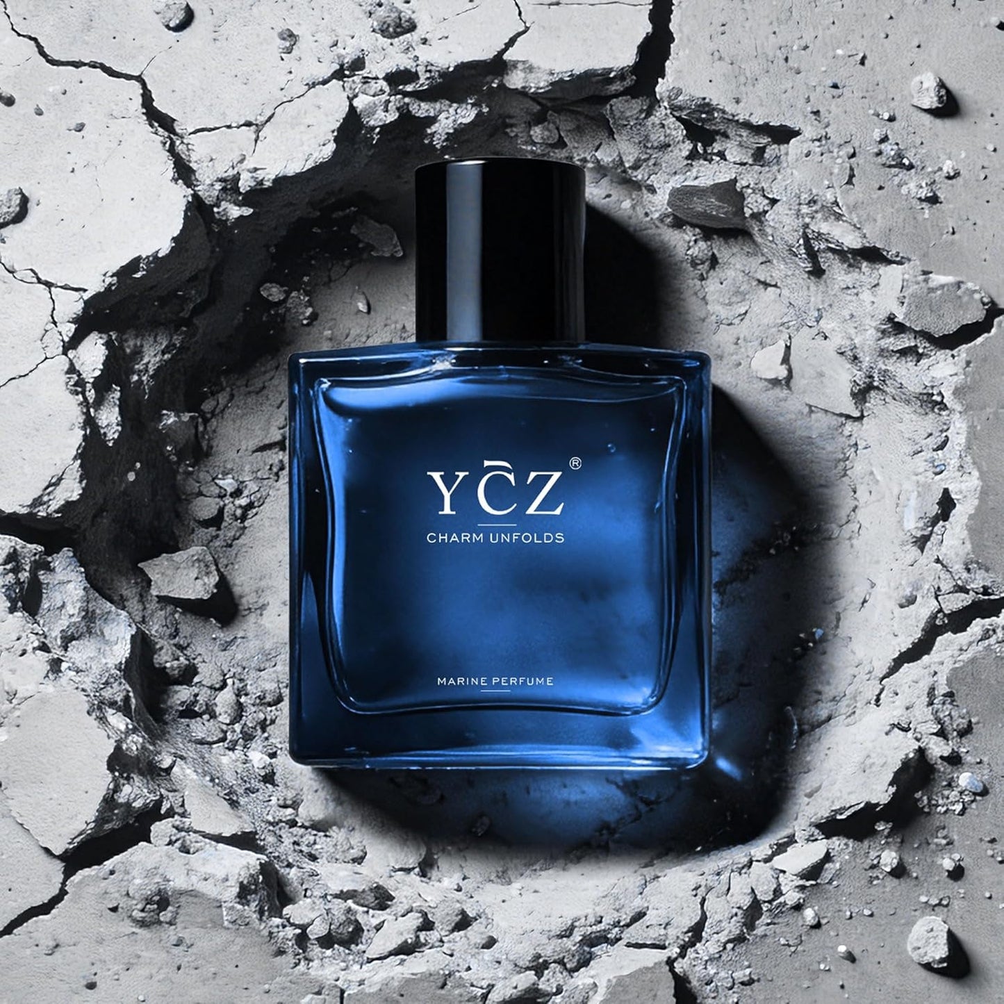 YCZ Midnight Marine Eau De Parfum for Men 50ml / 1.7 fl oz – Fresh Marine & Woody Cologne with Grapefruit, Ginger, and Cedar Notes
