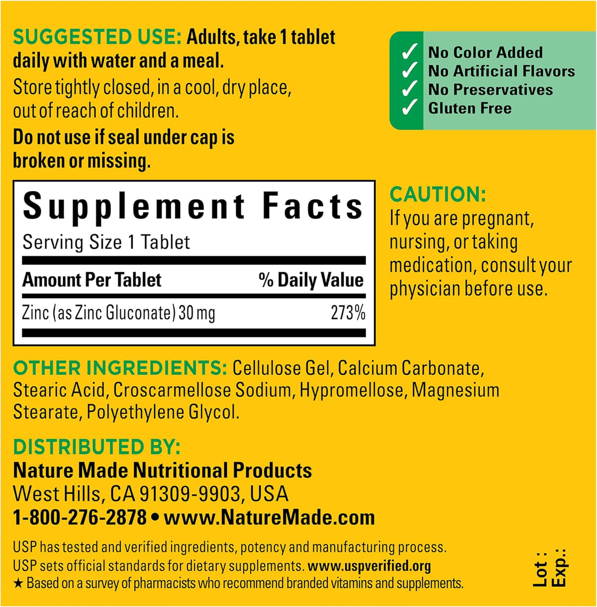 Zinc 30 Mg for Immune Health Support, 100 Tablets