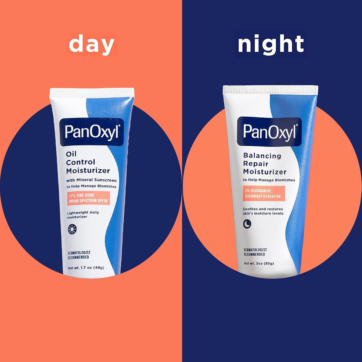 PM Balancing Repair Moisturizer with Niacinamide, Ceramides and Cica, Hydrating Face Moisturizer, Acne Prone Skin and Dry Skin, Non-Comedogenic Night Face Moisturizer, 3 Oz