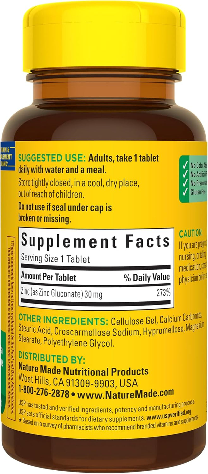 Zinc 30 Mg for Immune Health Support, 100 Tablets