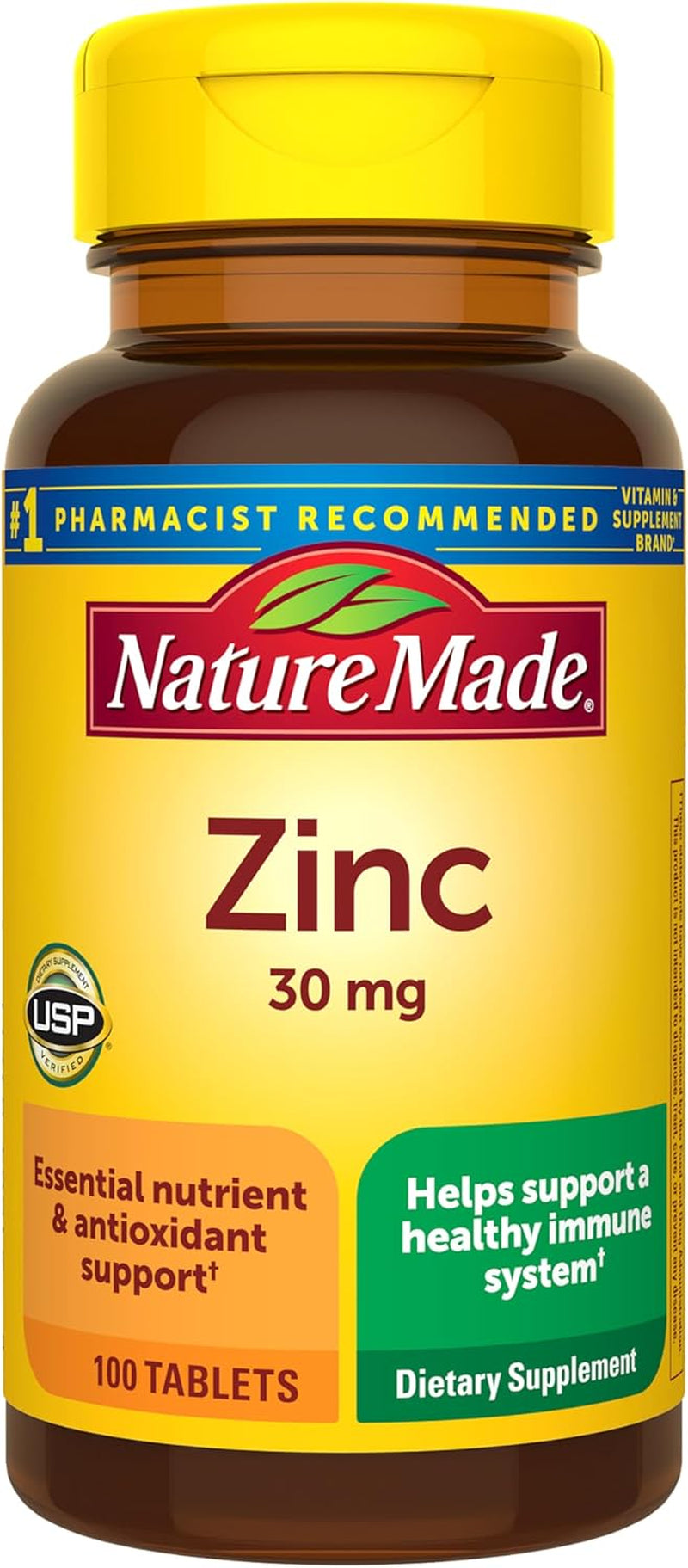 Zinc 30 Mg for Immune Health Support, 100 Tablets