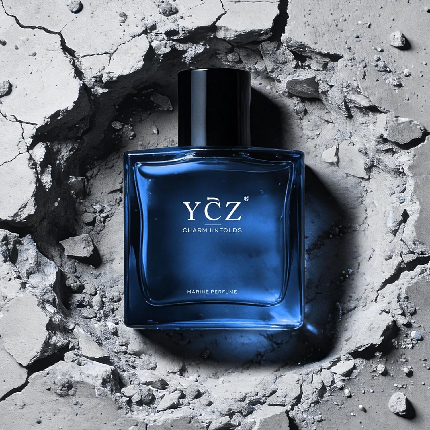 YCZ Midnight Marine Eau De Parfum for Men 50ml / 1.7 fl oz – Fresh Marine & Woody Cologne with Grapefruit, Ginger, and Cedar Notes